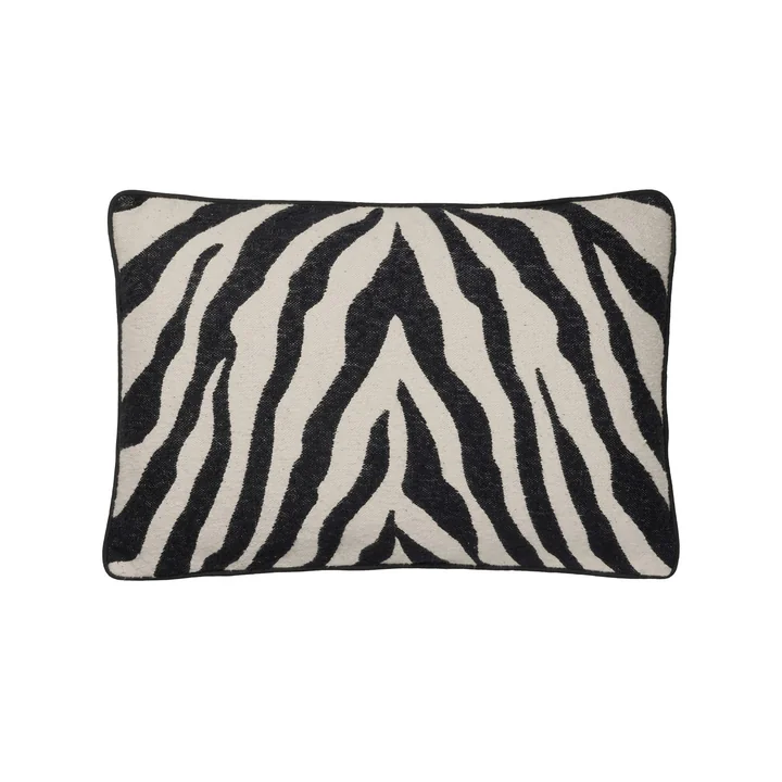 Broste Copenhagen - Zebra Cushion cover, 40 x 60 cm, black / light beige