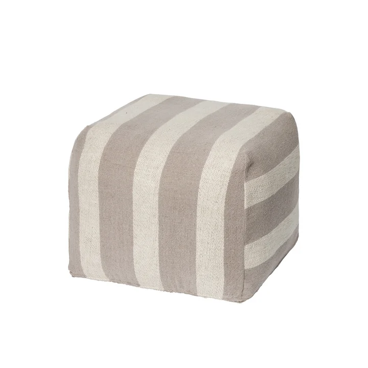 Broste Copenhagen - Sigrid Pouf, light gray / beige