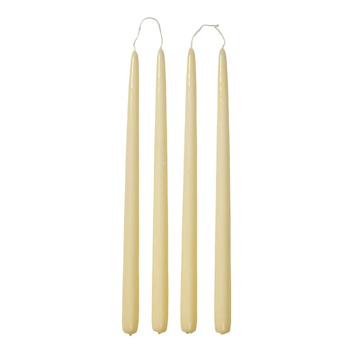 Broste Copenhagen - Smooth Candle, H 38 cm, butter yellow (set of 4)