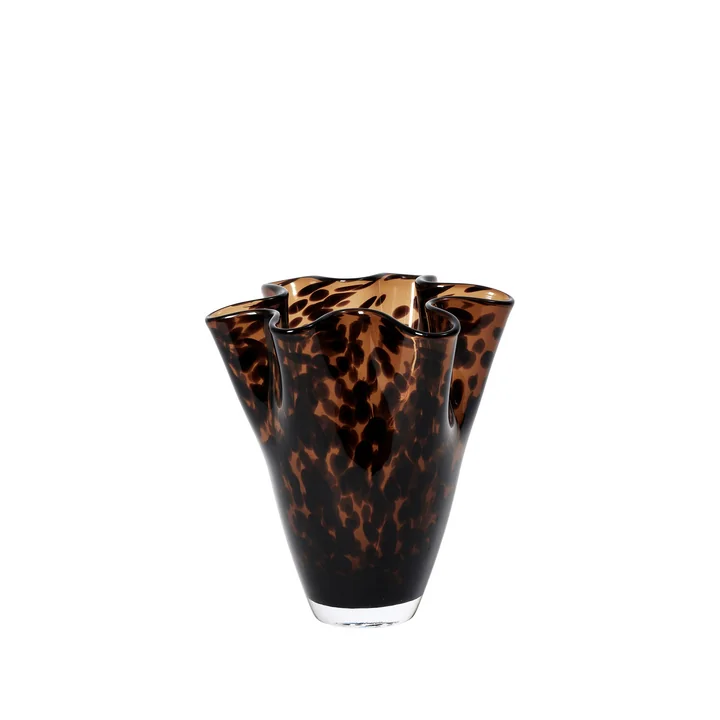 Broste Copenhagen - Liva Vase Ø18 x H19 cm, brown leopard