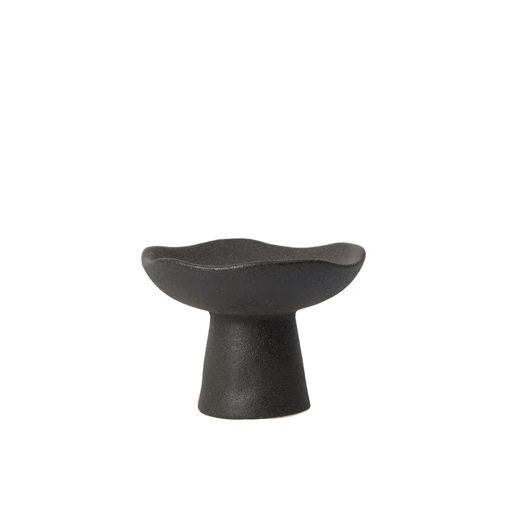 Broste Copenhagen - Momo Candle holder Ø 12 x H 9, black, matt