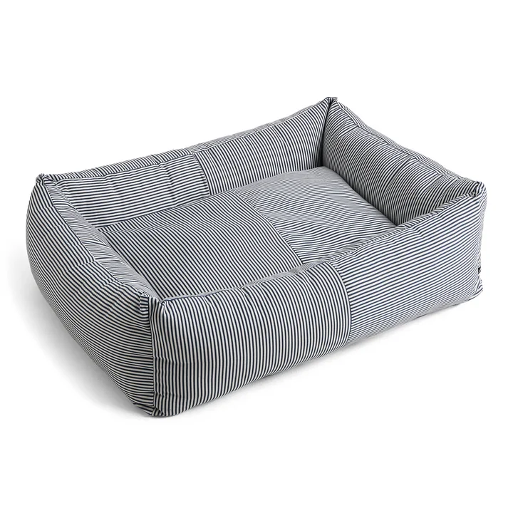 HAY - Dog bed, Zip, L, blue / white stripes