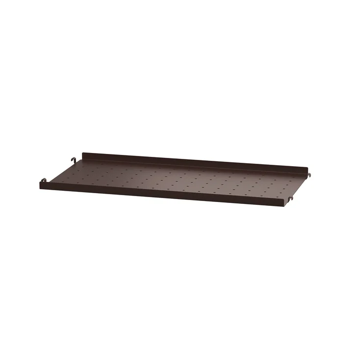 String - Metal shelf with low edge, 58 x 30 cm, dark brown