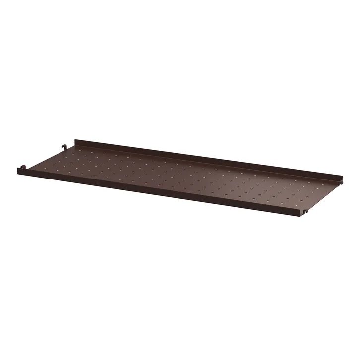 String - Metal shelf with low edge, 78 x 30 cm, dark brown