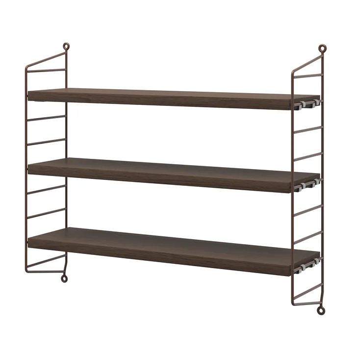String - Pocket wall shelf, dark oak / dark brown