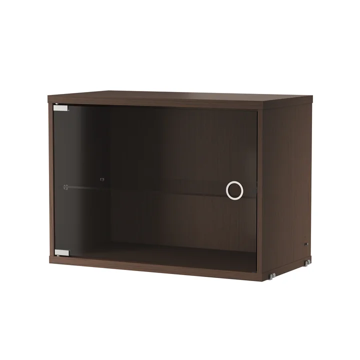 String - Display cabinet with swinging glass door, 58 x 30 cm, dark oak