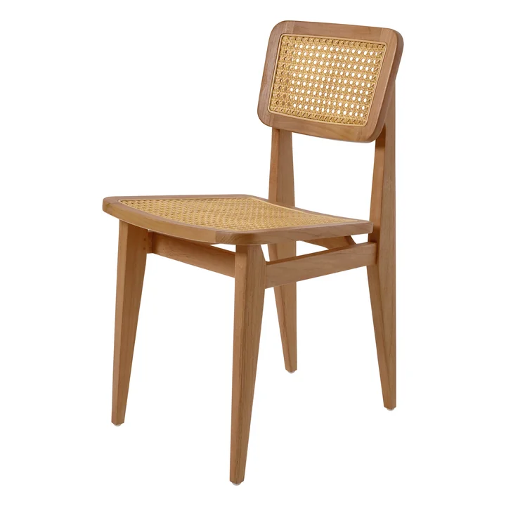 Gubi - C-Chair outdoor chair, teak / French cane