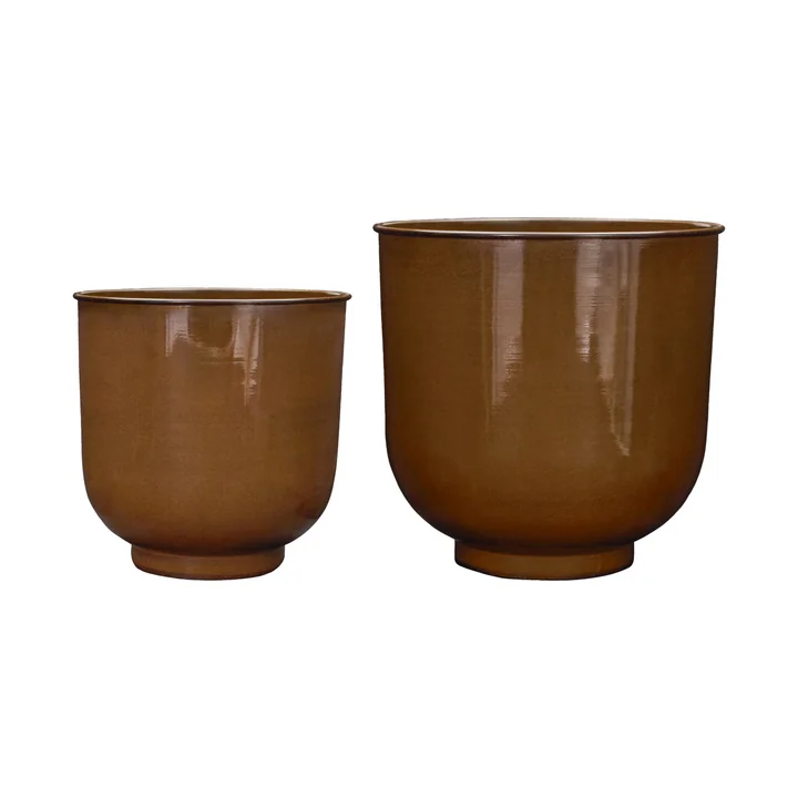 House Doctor - Cove flower pot, brown (set of 2)