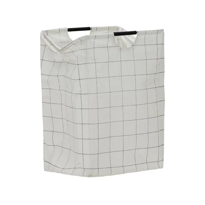 House Doctor - Squares laundry bag, white