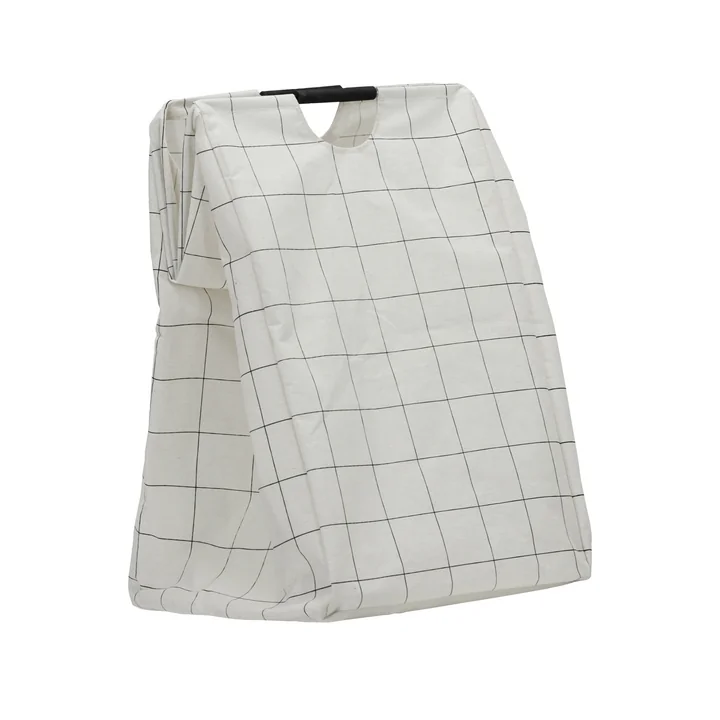 House Doctor - Squares laundry bag, white