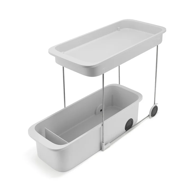 Joseph Joseph - CupboardStore Pull-out cleaning cupboard with castors, 2-tier, light stone
