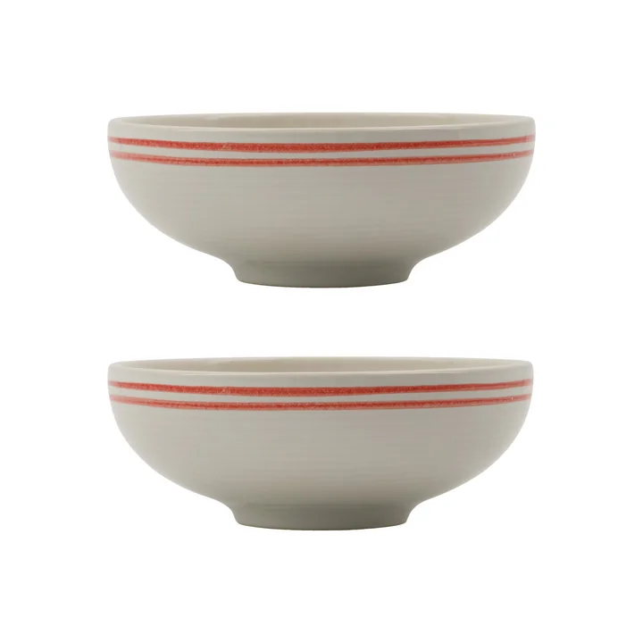 Nicolas Vahé - Bistro bowl Ø15.5 cm, red / white (set of 2)