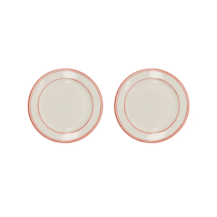 Nicolas Vahé - Bistro plate Ø 21 cm, red / white (set of 2)