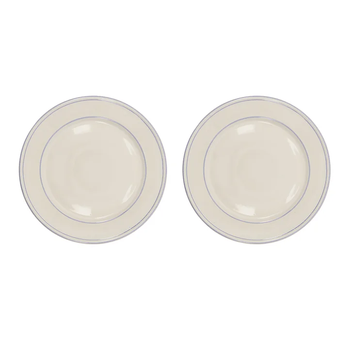 Nicolas Vahé - Bistro plate Ø 27 cm, blue / white (set of 2)