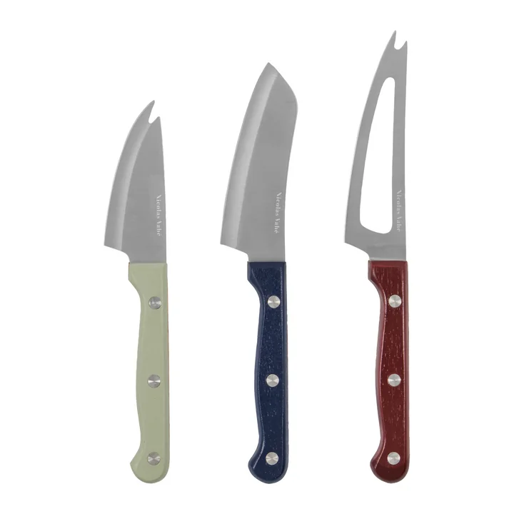 Nicolas Vahé - Cheese knife, white / blue / red (set of 3)