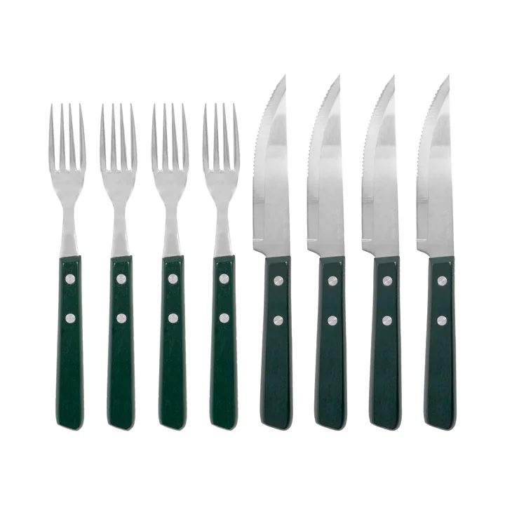 Nicolas Vahé - Steak Steak knives & Fork set, green (8 pieces)