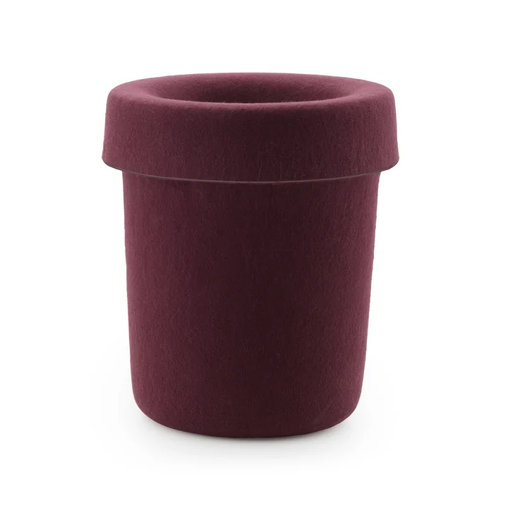 Normann Copenhagen - Hide Office waste garbage can, burgundy