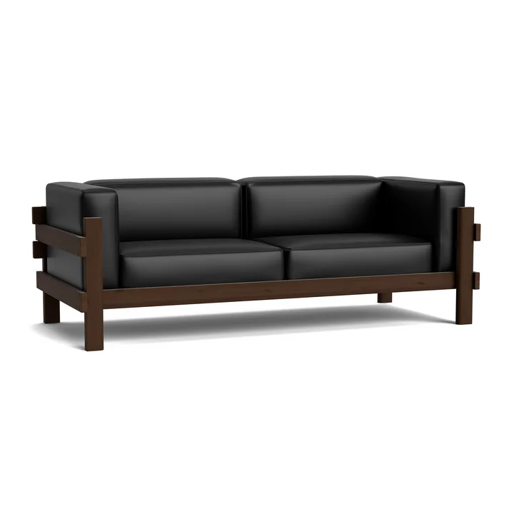 Normann Copenhagen - Kube 3-seater sofa, dark brown / Ultra black leather 41599