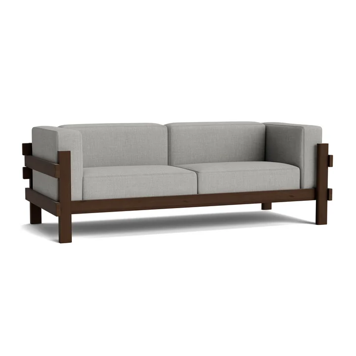 Normann Copenhagen - Kube 3-seater sofa, dark brown / Remix 133