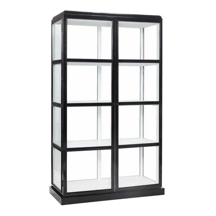 Hübsch Interior - Display Wardrobe with glass doors, h 187 cm, black / white