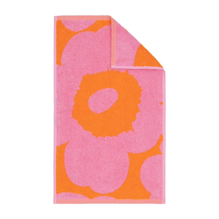 Marimekko - Unikko guest towel, 30 x 50 cm, orange / pink