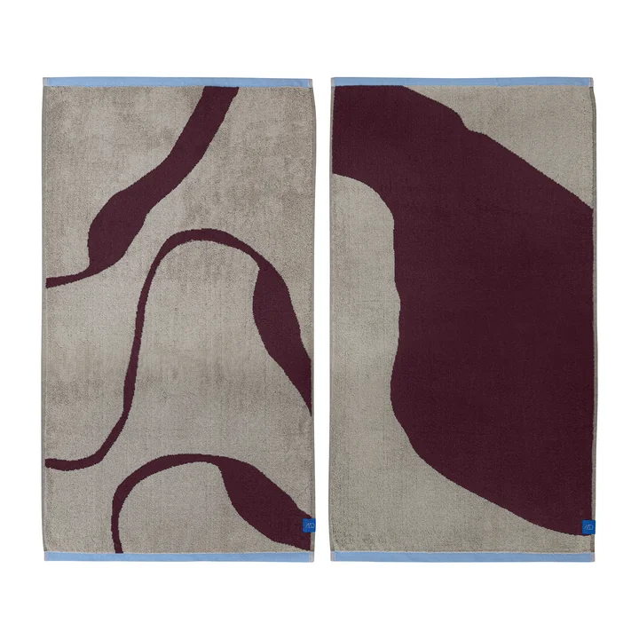 Mette Ditmer - Nova Arte Towel, 50 x 90 cm, wine / sand (set of 2)