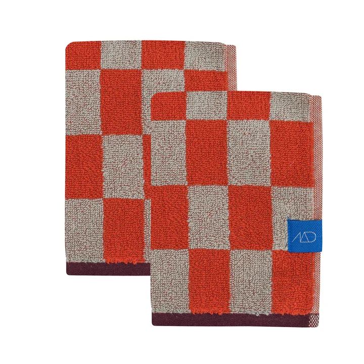 Mette Ditmer - Retro Guest towel, 40 x 55 cm, dark orange (set of 2)