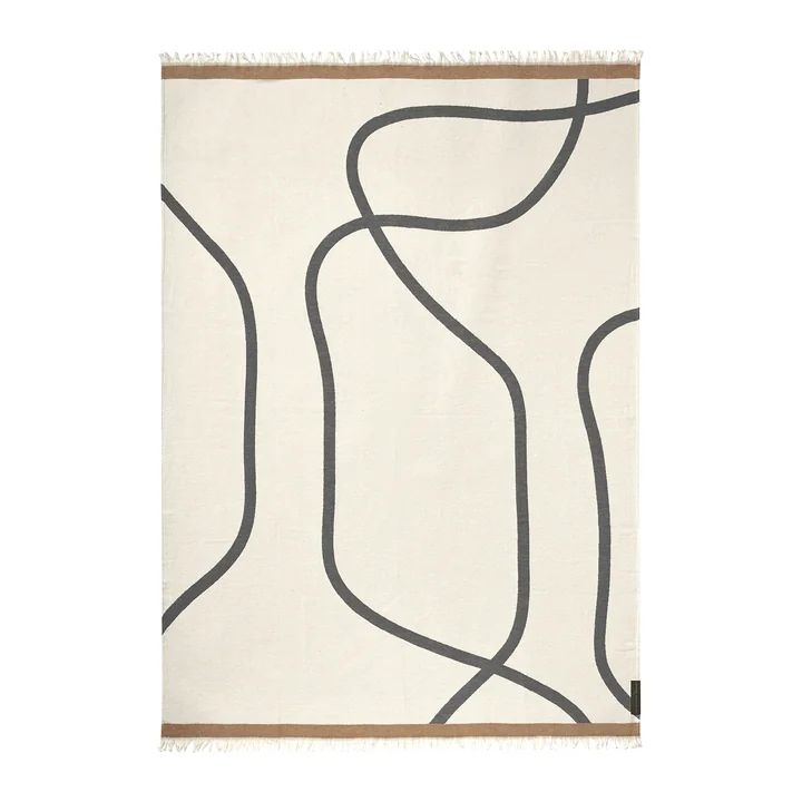 Mette Ditmer - Shadow Blanket, 130 x 175 cm, off-white / gray