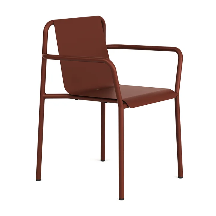 TipToe - Panorama garden chair with armrests, brick red