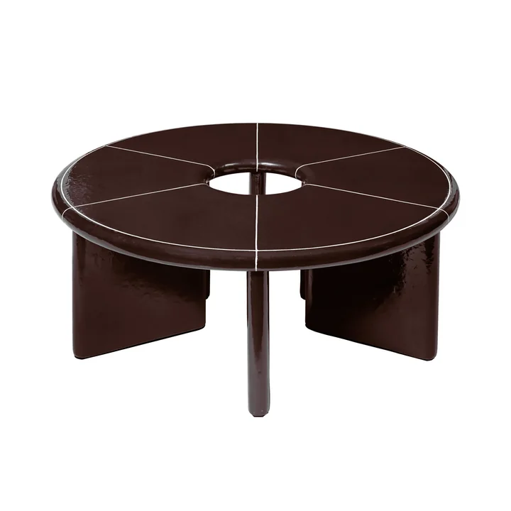 Ferm Living - Deya Outdoor coffee table, Ø 80 x H 32 cm, chestnut brown