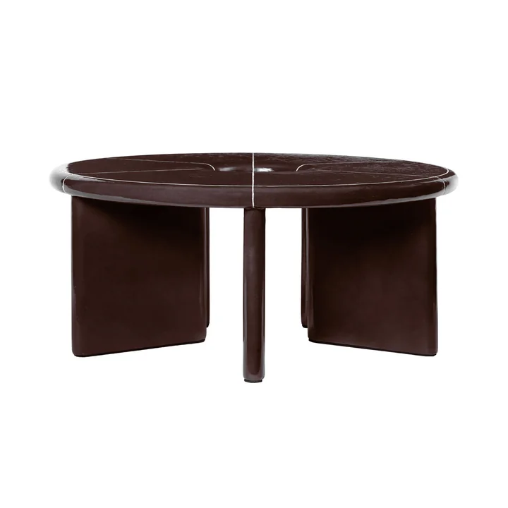 Ferm Living - Deya Outdoor coffee table, Ø 80 x H 32 cm, chestnut brown