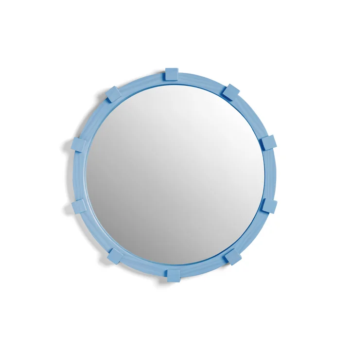 & klevering - Chunk Mirror, Ø 40 cm, blue