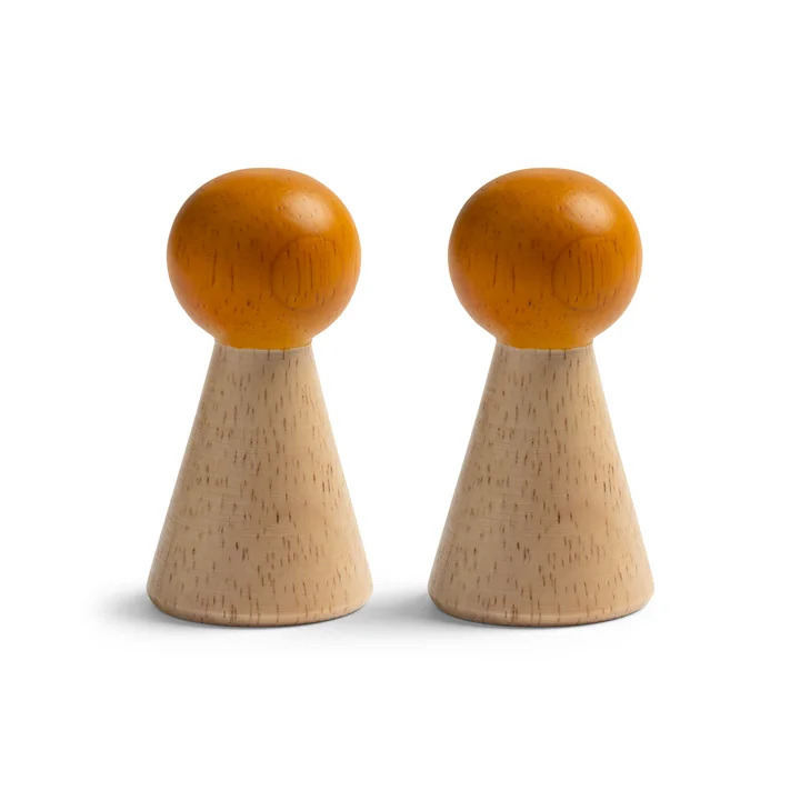 & klevering - Halma Coat hooks (set of 2), oak / orange