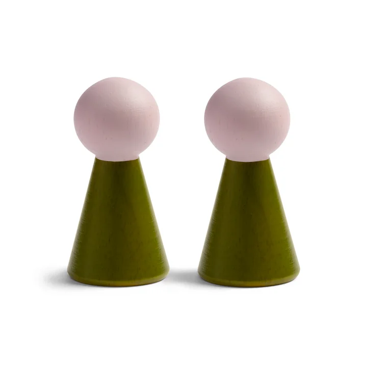 & klevering - Halma Coat hooks (set of 2), green / pink