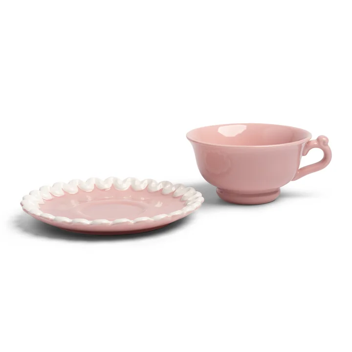 & klevering - Whip Cup with saucer, 150 ml, pink