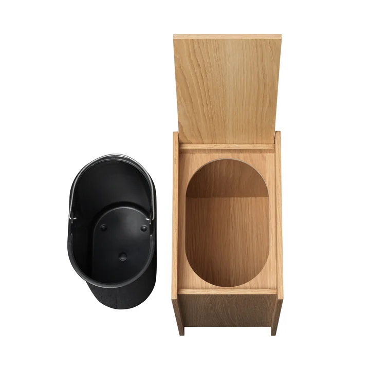 Ferm Living - Sama Waste garbage can, H35 cm, oak