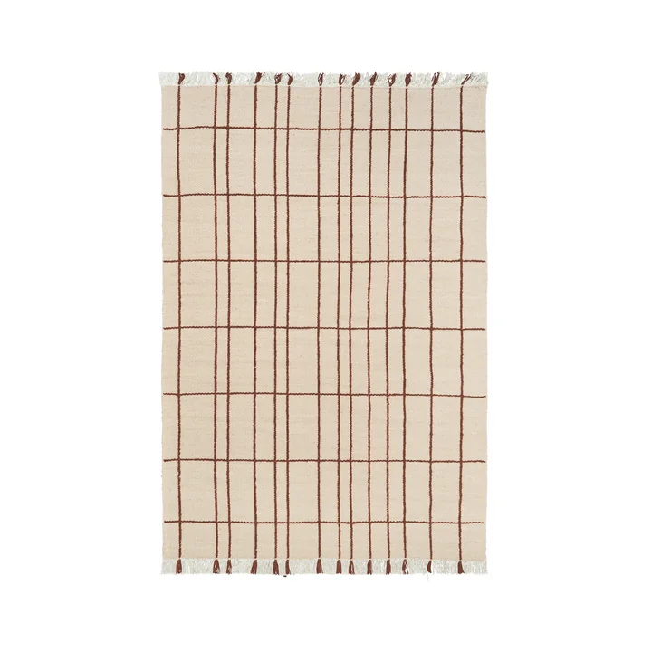 Ferm Living - Sen Rug, 170 x 240 cm, parchment / chestnut