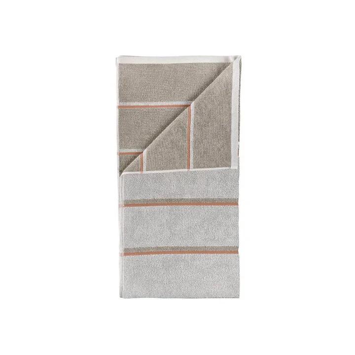 Zone Denmark - Sauna towel, 50x100, Soft Grey/Eucalyptus/Terracotta
