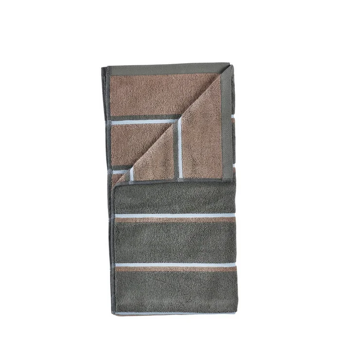 Zone Denmark - Sauna bath towel, 70x140, Olive Green/Taupe/Blue Fog