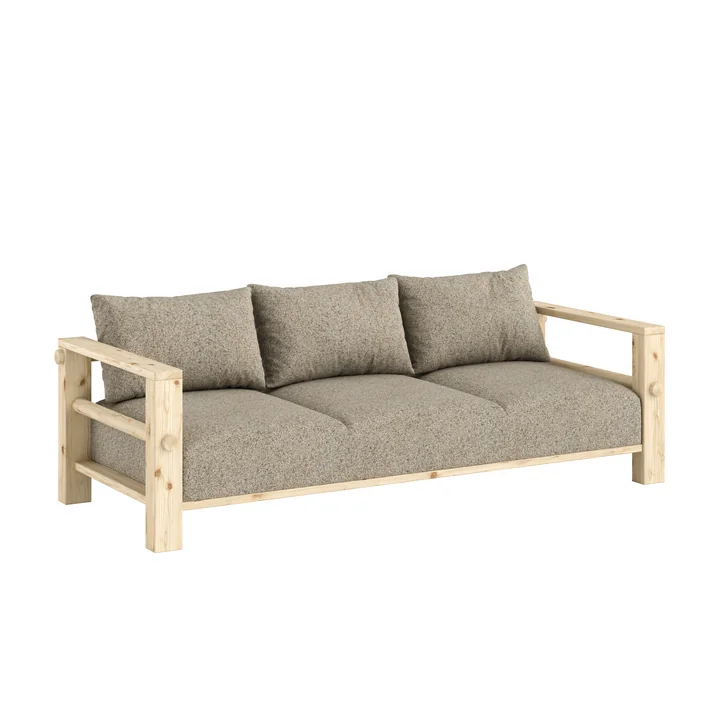 Karup - Bare Sofa bed, clear lacquered pine (101)/ warm sand (641)