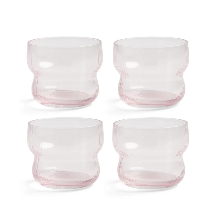 & klevering - Circus drinking glass 150 ml, pink (set of 4)