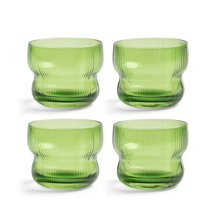 & klevering - Circus drinking glass 150 ml, green (set of 4)