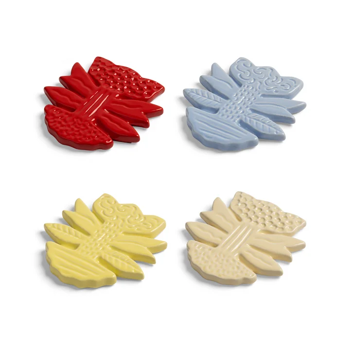 & klevering - Flower coaster, Ø 9.5 cm, multicolored (set of 4)