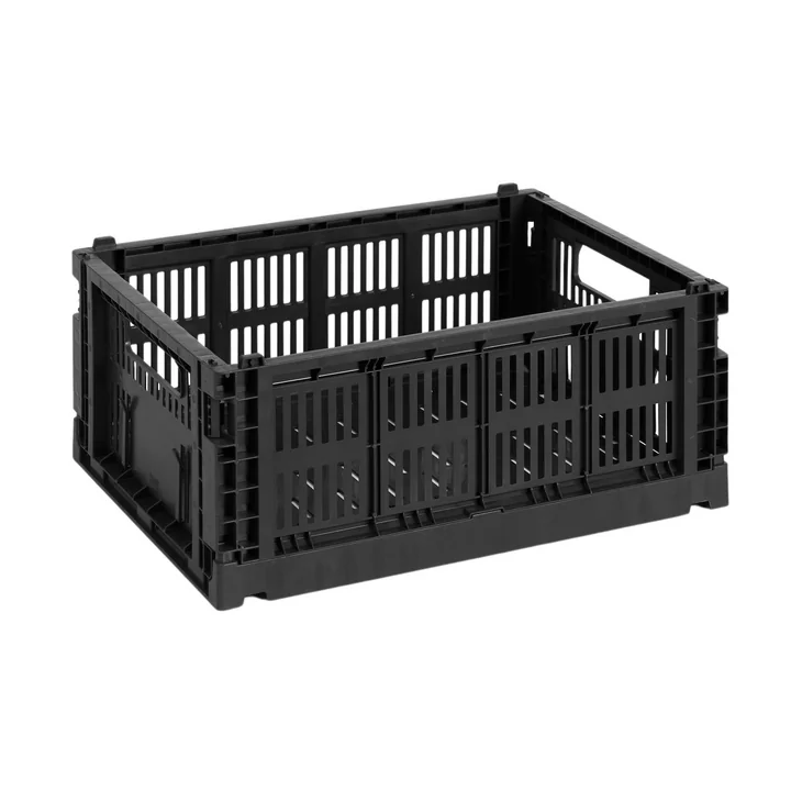 Colour Crate basket M, 34.5 x 26.5 cm, black, recycled, exclusive by HAY
