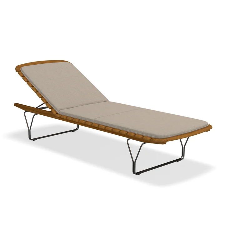 HOUE - MOLO Sun lounger, black / bamboo with cushion, ash