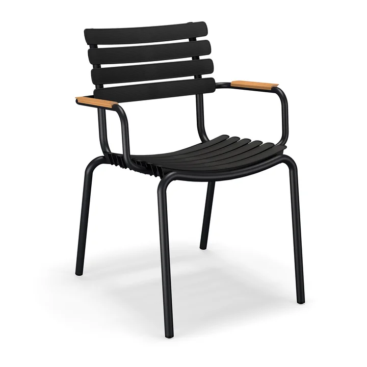 HOUE - ReCLIPS Outdoor Dining armchair, black / bamboo