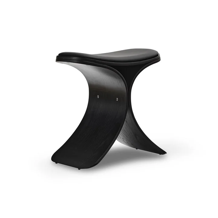 Gejst - Luno Stool Black Oak/Black Leather