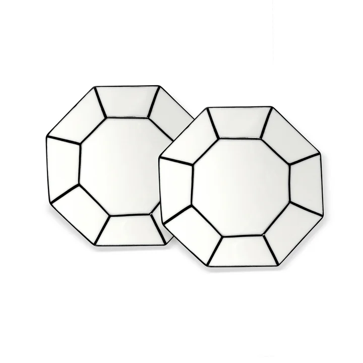 Serax - Carte Blanche Dessert plate, white / black (set of 2)