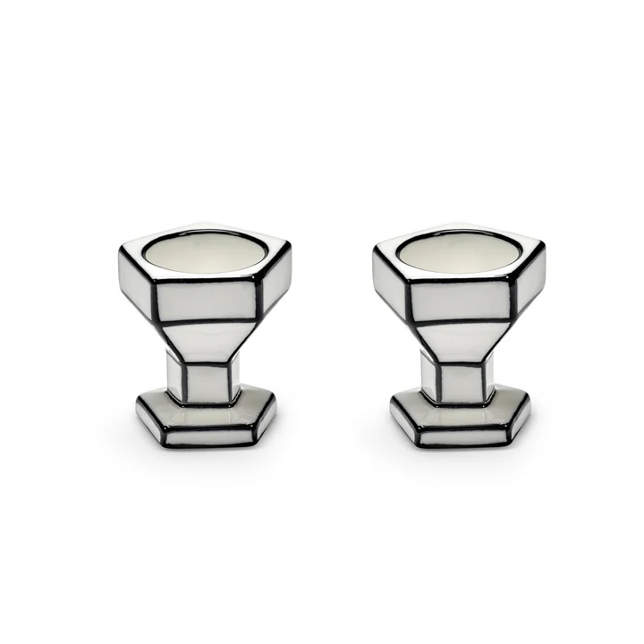 Serax - Carte Blanche Egg cup, white / black (set of 2)