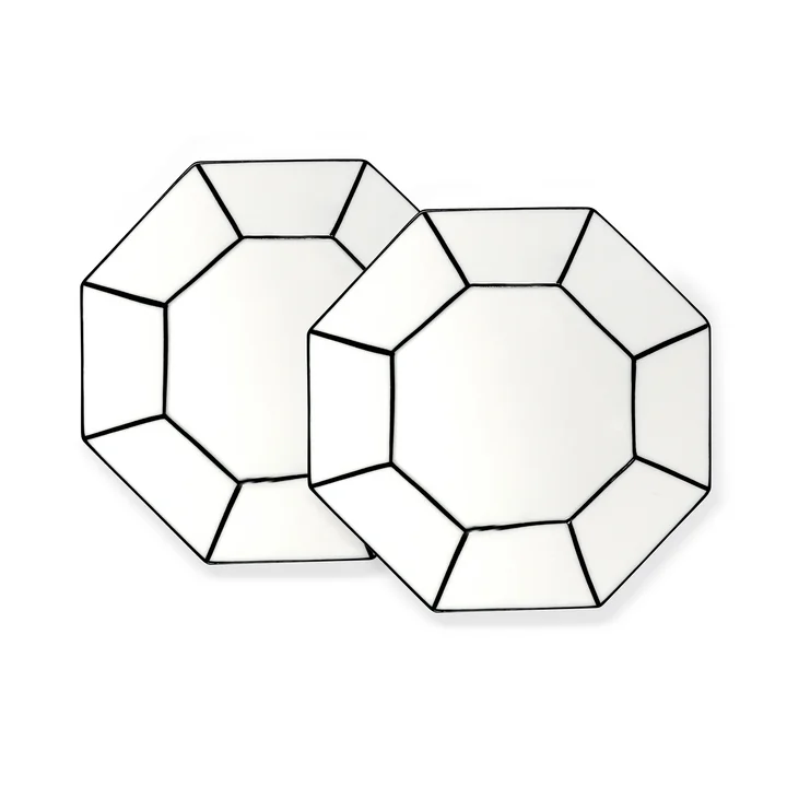 Serax - Carte Blanche Breakfast plate, white / black (set of 2)